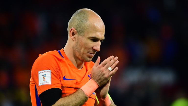 Netherlands' Arjen Robben scored twice against Sweden, but it wasn't enough