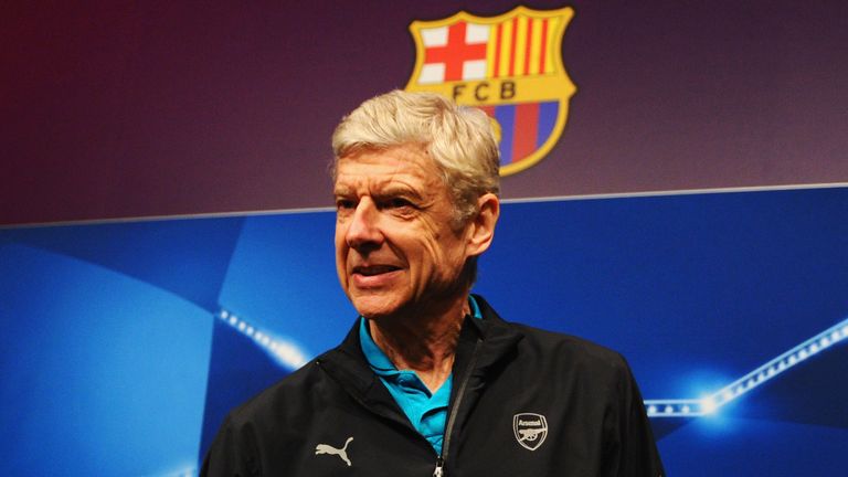 Arsenal manager Arsene Wenger at Barcelona press conference