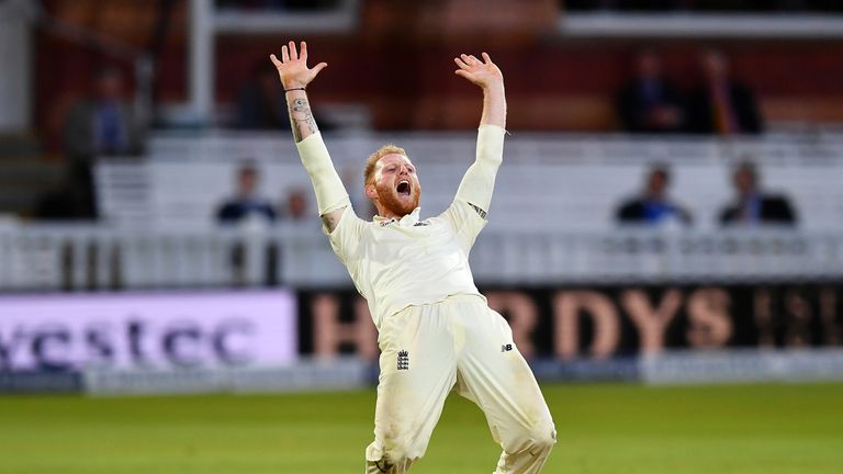 LONDON, ENGLAND - SEPTEMBER 08:  Ben Stokes of England appeals unsuccessfully for the wicket of Shai Hope of the West Indies during day two of the 3rd Inve