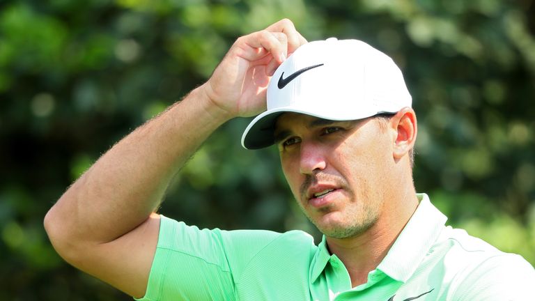 SHANGHAI, CHINA - OCTOBER 27:  Brooks Koepka of the United States reacts on the fifth hole during the second round of the WGC - HSBC Champions at Sheshan I