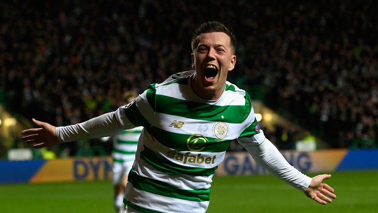 Callum McGregor celebrates equalising for Celtic 