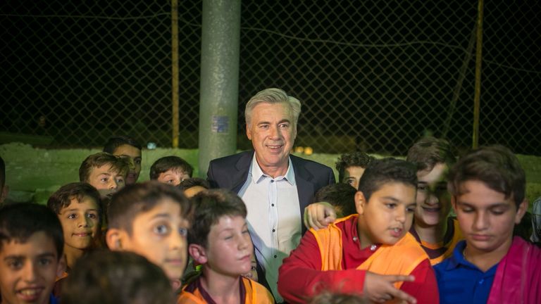 Carlo Ancelotti hosted a special training session in Jerusalem for local children from various faiths.