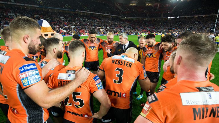 Daryl Powell speaks to his Castleford's side after their Grand Final loss.