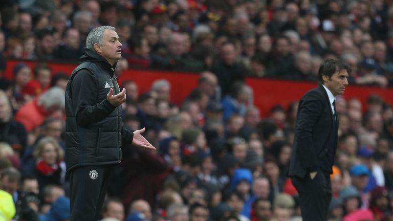 during the Premier League match between Manchester United and Chelsea at Old Trafford on April 16, 2017 in Manchester, England.