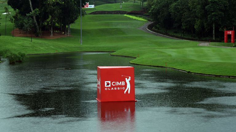 KUALA LUMPUR, MALAYSIA - OCTOBER 13:  General view of the course during play suspension due to thunderstorm at round two of the 2017 CIMB Classic at TPC Ku