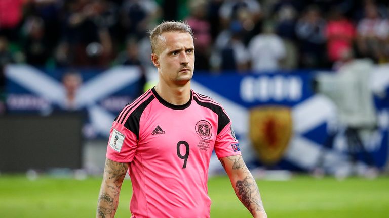LJUBLJANA, SLOVENIA - OCTOBER 08: Leigh Griffiths of Scotland looks dejected after the FIFA 2018 World Cup Qualifier match between Slovenia and Scotland at