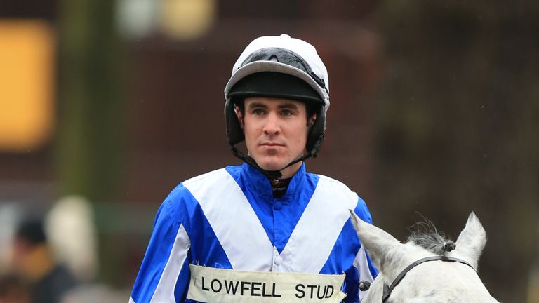 Jockey Colm McCormack at Haydock Racecourse, Merseyside