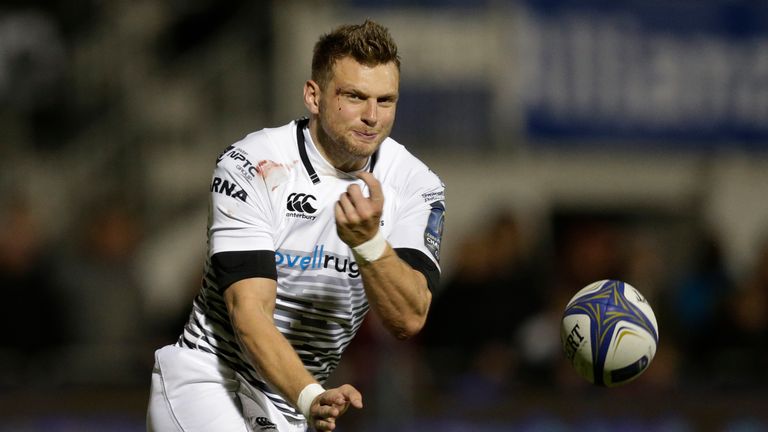 Dan Biggar of Ospreys during the European Rugby Champions Cup match between Saracens and Ospreys at Allianz Park on October 2