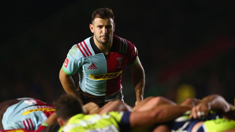 Danny Care of Harlequins during the Aviva Premiership match against Sale Sharks