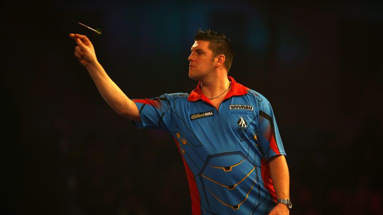 LONDON, ENGLAND - DECEMBER 18:  Daryl Gurney of Northern Ireland throws during his first round match against Jermaine Wattimena of the Netherlands during D