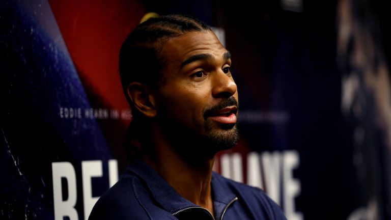 David Haye speaks to the media during a press conference at the Park Plaza Hotel on October 4, 2017 in London, England