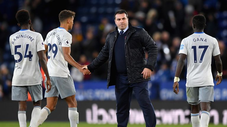 David Unsworth consoles his players at full-time