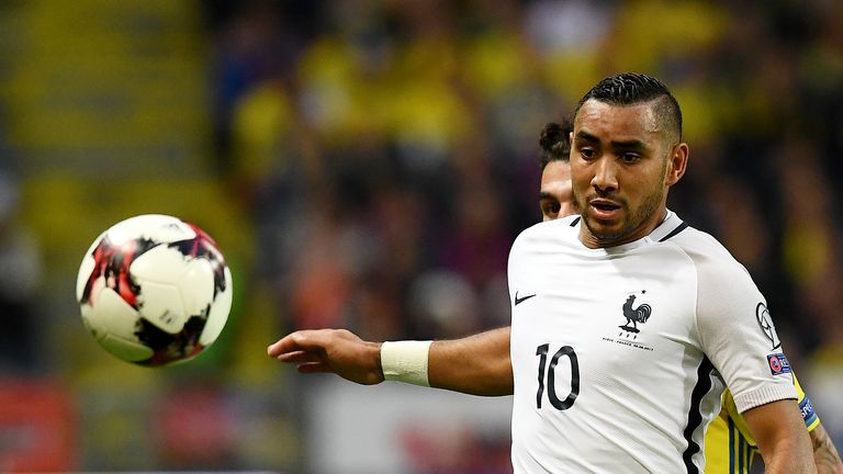 France's forward Dimitri Payet controls the ball during the FIFA World Cup 2018 qualification football match between Sweden and France in Solna, Sweden, on