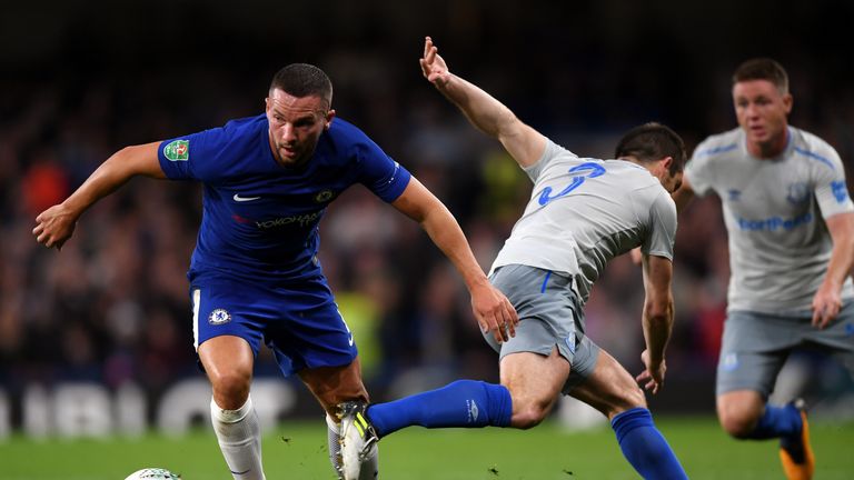 Danny Drinkwater in action against Everton