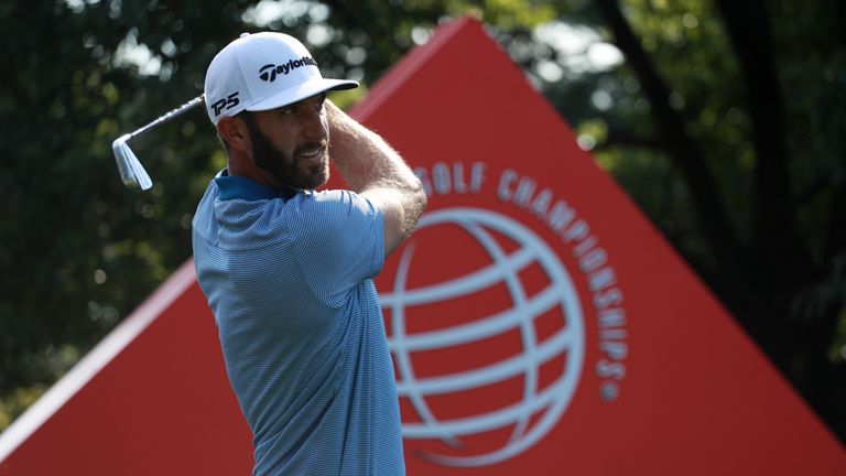 SHANGHAI, CHINA - OCTOBER 25:  Dustin Johnson of the United States plays a shot during the pro-am prior to the WGC - HSBC Champions at Sheshan Internationa