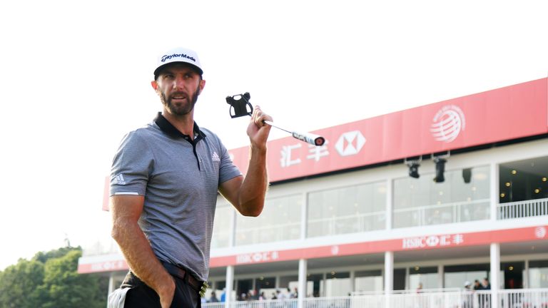 SHANGHAI, CHINA - OCTOBER 27:  Dustin Johnson of the United States walks from the 18th green during the second round of the WGC - HSBC Champions at Sheshan