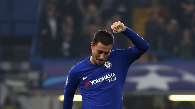 Eden Hazard struck with 15 minutes to go to rescue a draw against Roma