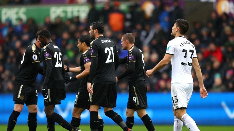 SWANSEA, WALES - OCTOBER 21:  Federico Fernandez of Swansea City looks dejected after scoring an own goal during the Premier League match between Swansea C