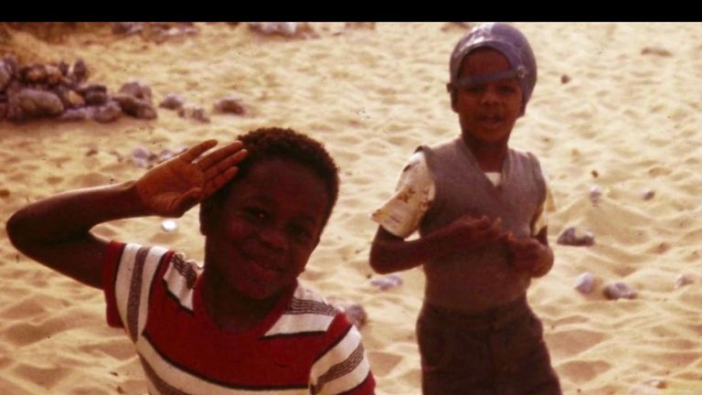 Still of a young Justin and John Fashanu from 'Forbidden Games'