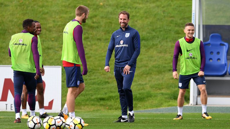 Manager Gareth Southgate leads England training 