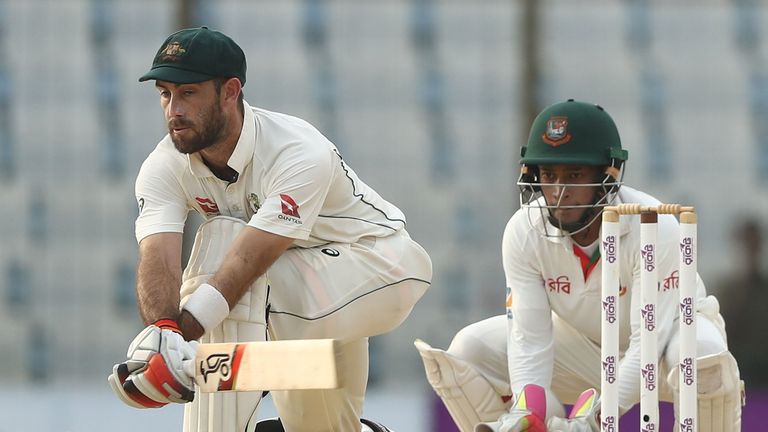 CHITTAGONG, BANGLADESH - SEPTEMBER 07:  Glenn Maxwell of Australia bats during day four of the Second Test match between Bangladesh and Australia at Zahur 