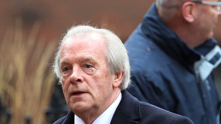 Chief executive of the Professional Footballers Association Gordon Taylor arrives for the funeral service for Graham Taylor held at St Mary's Church, Watfo