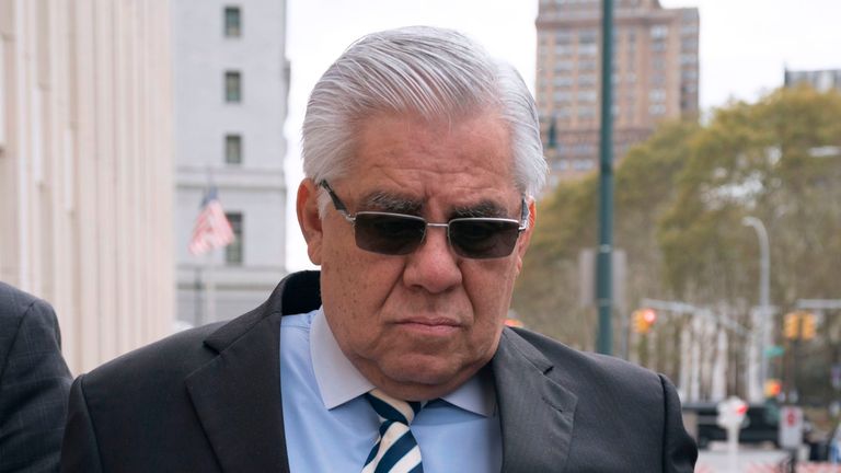 Former Guatamalan judge Hector Trujillo arrives for sentencing  at the Brooklyn Federal Court in New York City