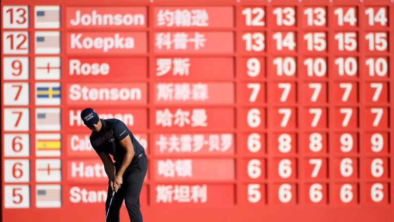SHANGHAI, CHINA - OCTOBER 28:  Henrik Stenson of Sweden putts on the 18th green during the third round of the WGC - HSBC Champions at Sheshan International