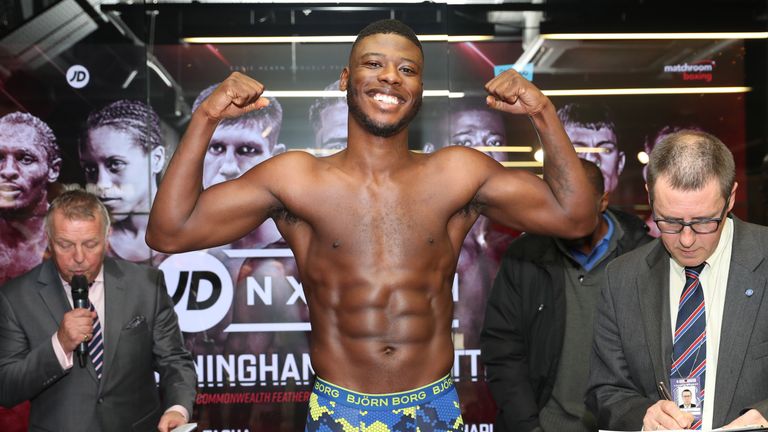 ISSAC CHAMBERLAIN AND OSSIE JERVIER WEIGH IN FOR THEIR FIGHT ON EDDIE HEARNS NXTGEN PROMOTION AT LONDONS YORK HALL TOMORROW(12-10-17).