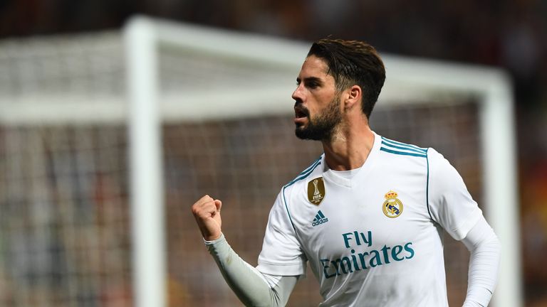 Isco goal celeb, Real Madrid v Espanyol, La Liga