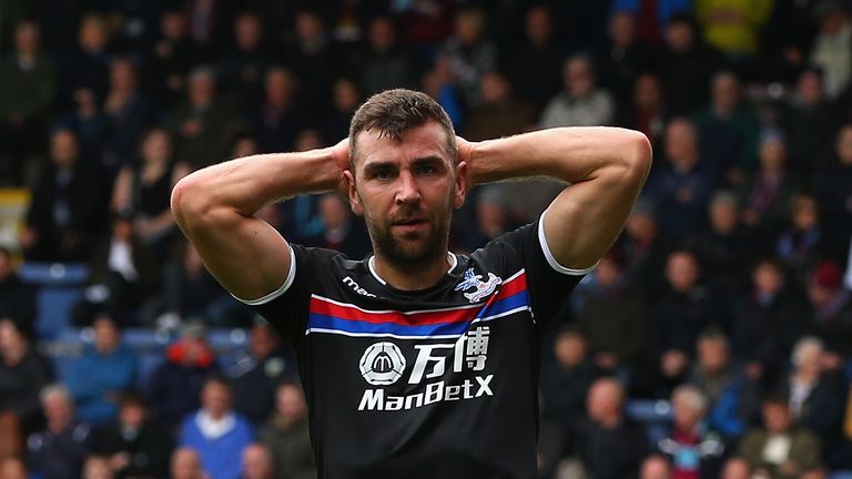 BURNLEY, ENGLAND - SEPTEMBER 10:  James McArthur of Crystal Palace reacts after a missed chance during the Premier League match between Burnley and Crystal