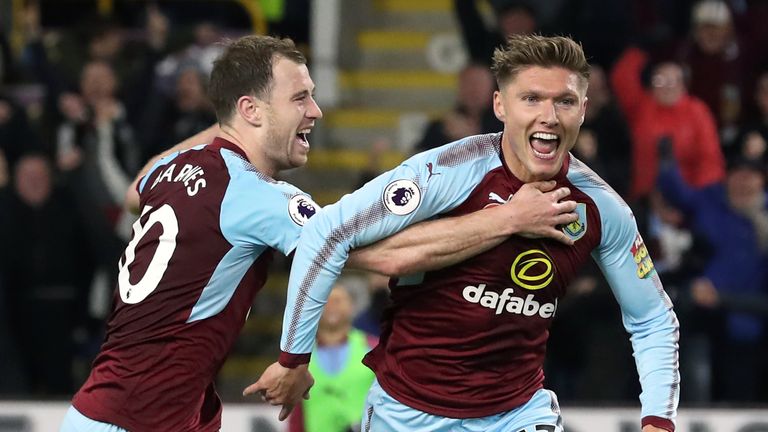 Jeff Hendrick celebrates scoring Burnley's winner against Newcastle