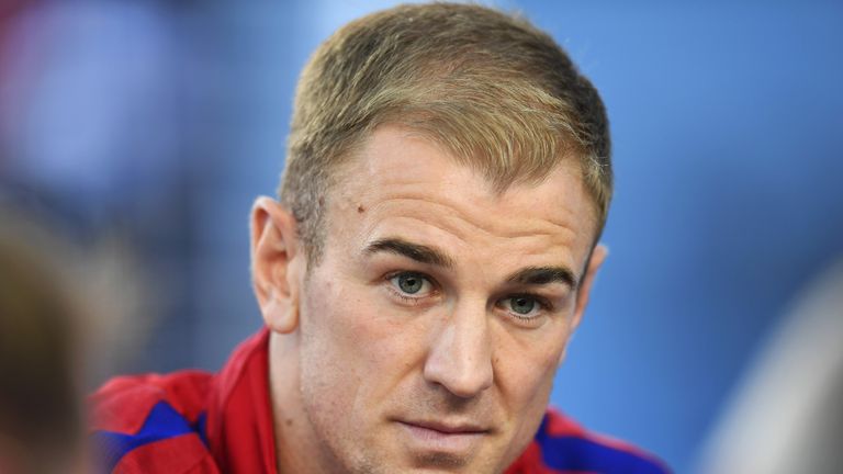 Joe Hart during an England media session at St Georges Park
