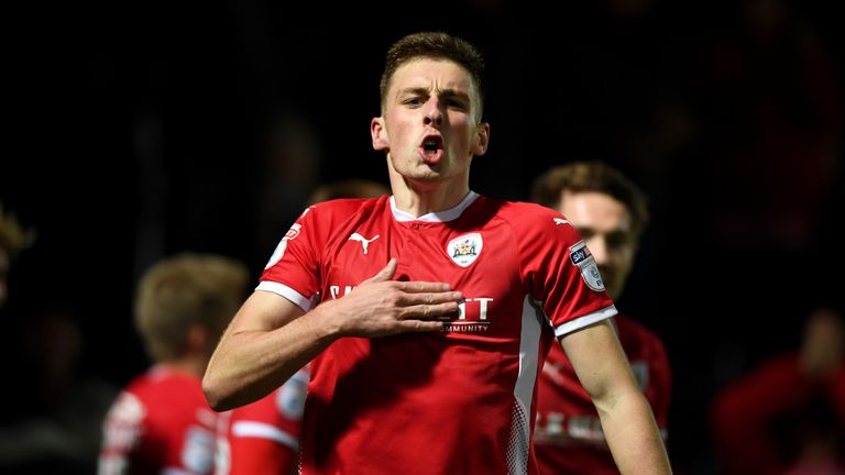 Joe Williams scored Barnsley's third goal against Burton