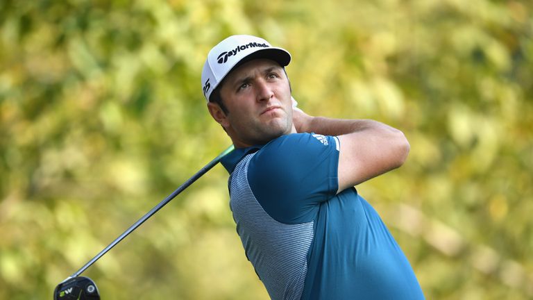 MONZA, ITALY - OCTOBER 15:  Jon Rahm of Spain during the final round of the 2017 Italian Open at Golf Club Milano - Parco Reale di Monza on October 15, 201