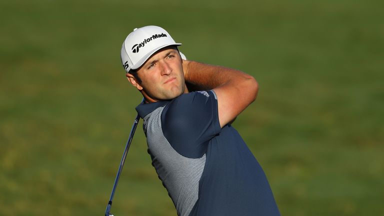 CADIZ, SPAIN - OCTOBER 20:  Jon Rahm of Spain hits his second shot on the 11th hole during day two of the Andalucia Valderrama Masters at Real Club Valderr