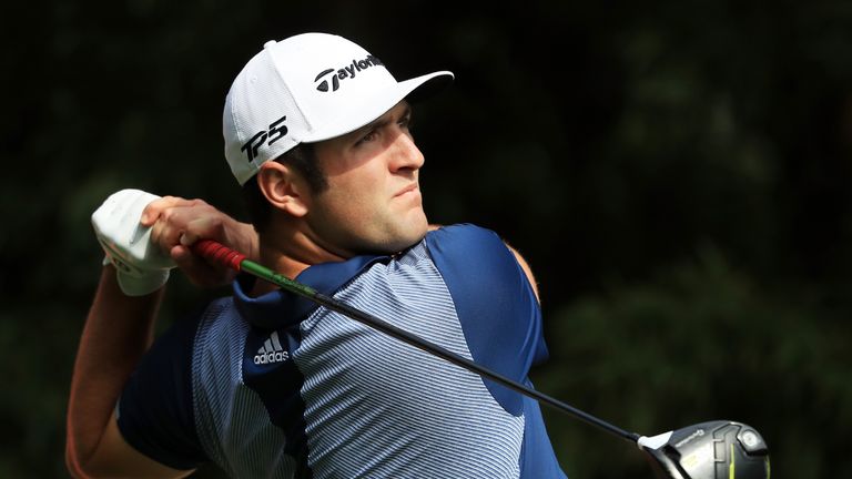 SHANGHAI, CHINA - OCTOBER 26:  Jon Rahm of Spain plays his shot from the second tee during the first round of the WGC - HSBC Champions at Sheshan Internati