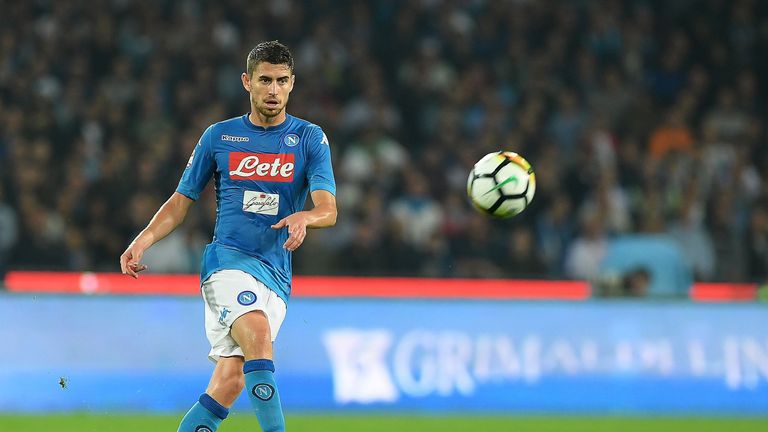 NAPLES, ITALY - OCTOBER 21:  Jorginho of SSC Napoli in action during the Serie A match between SSC Napoli and FC Internazionale at Stadio San Paolo on Octo
