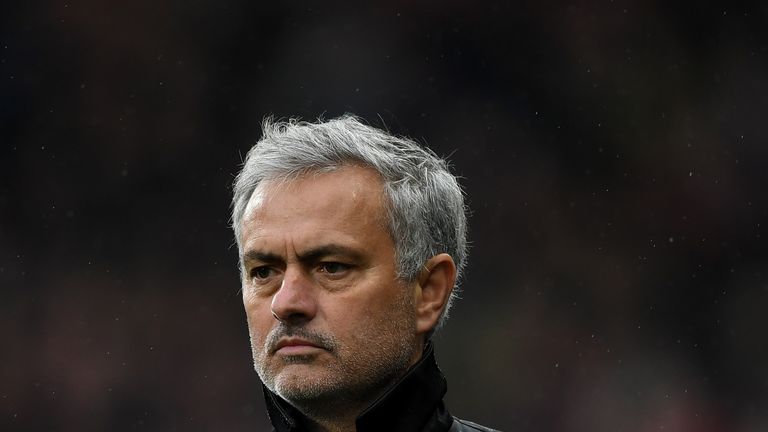 HUDDERSFIELD, ENGLAND - OCTOBER 21:  Jose Mourinho, Manager of Manchester United looks thoughtful during the Premier League match between Huddersfield Town