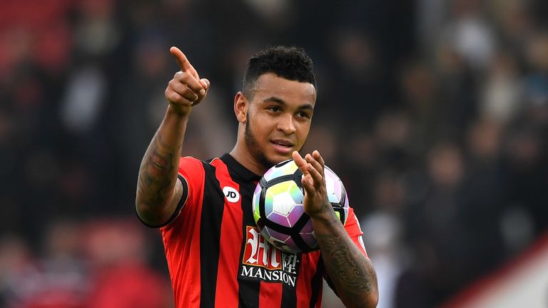 BOURNEMOUTH, ENGLAND - MARCH 11:  Joshua King of AFC Bournemouth shows appreciation to the fans after the Premier League match between AFC Bournemouth and 