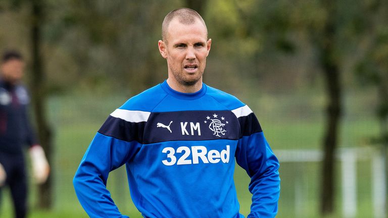 Rangers striker Kenny Miller in training