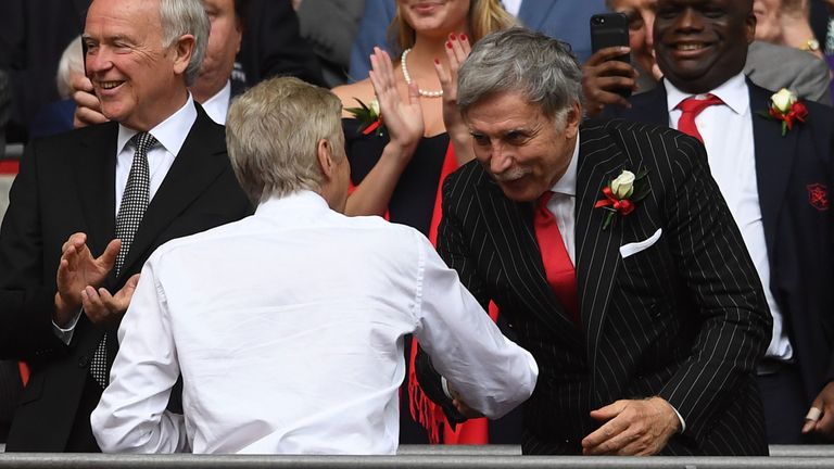 Arsenal fans have protested for owner Stan Kroenke (right) and Arsene Wenger to leave the club