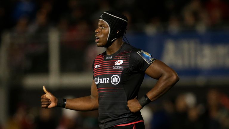Maro Itoje of Saracens during the European Rugby Champions Cup match against Ospreys at Allianz Park
