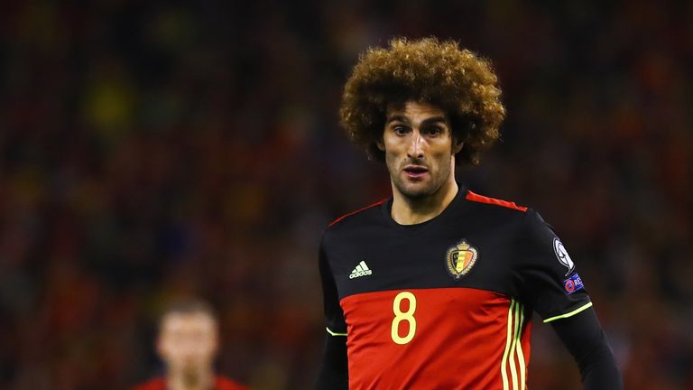 BRUSSELS, BELGIUM - MARCH 25:  Marouane Fellaini of Belgium in action during the FIFA 2018 World Cup Group H  Qualifier match between Belgium and Greece