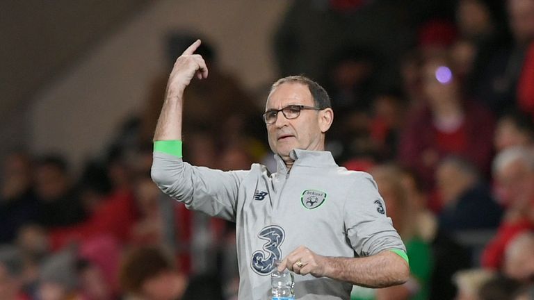 Martin ONeill, Manager of The Republic of Ireland reacts during the FIFA 2018 World Cup Group D  Qualifier between Republic and Wales