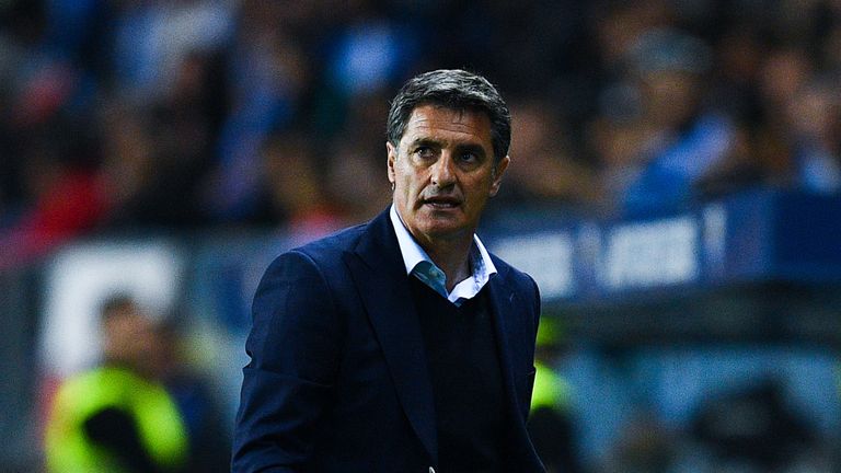 MALAGA, SPAIN - APRIL 08:  Head coach Michel of Malaga CF looks on during the La Liga match between Malaga CF and FC Barcelona at La Rosaleda stadium on Ap