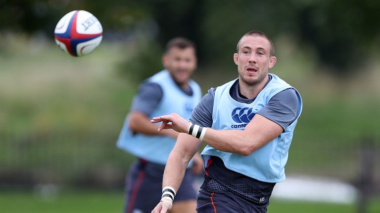 England's Mike Brown during training