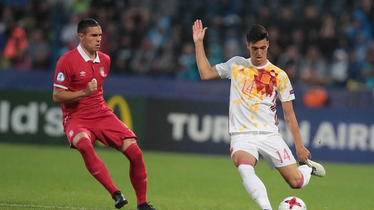 Mikel Merino in action at the 2017 European U21 Championship, where Spain were runners-up