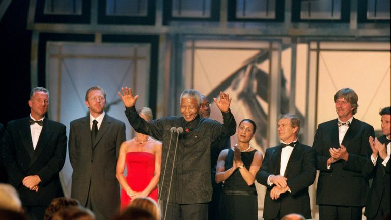 Nelson Mandela at the 2000 Laureus Awards