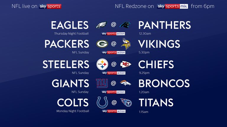 NFL Week Six schedule live on Sky Sports